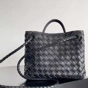 Spegel kvalitet Andiamo Real Leather The Tote Handbag Clutch 10A Designer Bag Womens Mens Weekend Large Woven Shop Travel Pochette Shoulder Bags