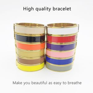 Braccialetti di bracciale in acciaio inossidabile classico di moda larghe 12 mm di cerniera solida di smalto bracciale bracciale gioielli di moda per ragazze di taglia 19 e 21