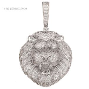 Cadermay Fashion Hiphop Custom Design S Silber 10K 14K Moissanit Anhänger Roaring Lion's Head Anhänger Halskette
