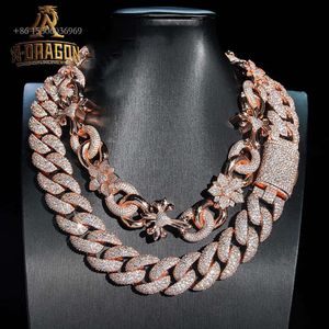 Hip Hop Style Vvs Moissanite Cuban Chain Pass Diamond Tester Round Brilliant Cut Sier Link Necklace Jewelry