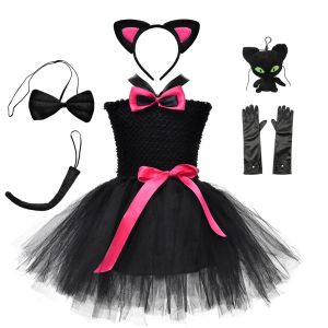 Kostüme Schwarze Katze Kostüm für Baby Mädchen Tier Tutu Kleid Kinder Cosplay Haustier Geburtstag Party Kinder Halloween Outfit