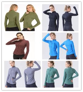 Define Yoga Jackets Fashion Spring and Autumn Tight Thin Sweatwear Training Running Gym Yoga Solid Color Cardigan Jackets lulu