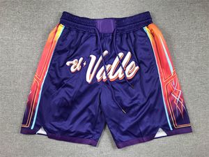 Basketball Shorts Sun City Purple Running Sports Clothes with Zipper Pockets Size S-XXL Mix Match Order High Quality Ed