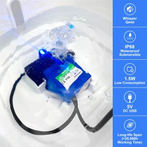 Liefert Haustier-Wasserpumpe mit LED-Licht, Katzen-Trinkbrunnen-Motor, Ersatz für Hund, Katzen-Brunnen, Schüsselspender, Haustier-Zubehör