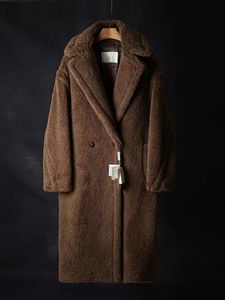 keep warm MMAX teddy XLong coats with alpaca fur double breasted winter women coat snow parkas