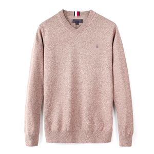 Typical Autumn and Winter Men's Brand Sweater Long sleeved Sweater Simple Solid Color Embroidered Warm Casual Knitted Pullover Sweater