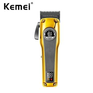 Trimmare Kemei Professional Barber Hair Clipper Brushless Motor DLC Fade Blade Hair Trimmer Cordless Electric Taper Hair Cutting Machine