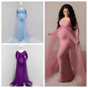 designer Pink Maternity Dresses Mom Photography Props Shoulderless Long Dress for Pregnant Women Maxi Gown Baby Showers Shoot comfortale