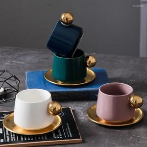 Mugs Coffee Ceramic Drinking Cups Creative Trends Lovely Office Gold-tracing Cups. Mug