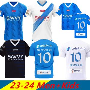 NEYMAR JR 2023 2024 Al Hilal Saudi Fußballtrikots 23 24 Home Away Spieler Fans Version MALCOM NEVES SERGEJ VIETTO KOULIBALY LGHALO KANNO Herren Top Kinder Kit Fußballtrikots