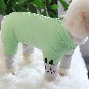 ロンパーズペットドッグジャンプスーツ秋/冬の綿の子犬の服を保護する小さな犬のための腹オーバーオール