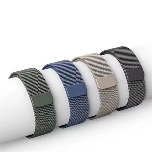 Mesh Metal Watch Bands 20mm 22mm Snabbutgivning Magnetiskt klocka Rem rostfritt stål Mesh ersättningsrem för män kvinnor