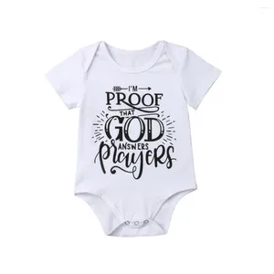 Pagliaccetti CitgeeEstate Casual Born Baby Girl Boy Body Lettere Maniche corte God Proof Tuta Abiti Prendisole Vestiti