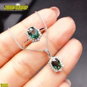 Rings Kjjeaxcmy Exquisite Jewelry Pure Sier Inlaid Natural Starry Sapphire Ladies Rings Pendant 2 Sets Girl Party Birthday New