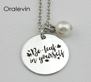BELEAF IN YOURSELF Inspirational Hand Stamped Engraved Accessories Custom Charm Pendant Necklace Gift Jewelry18Inch10PcsLot 4419684