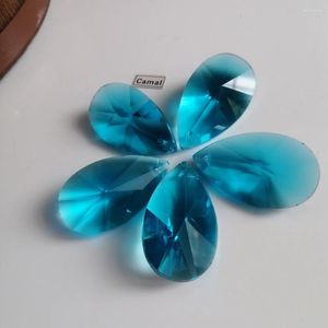 Lustre de cristal camal 5 pçs 38mm céu azul pingentes forma pêra prismas grânulo gota pendurado para iluminação lâmpada parte casamento casa diy