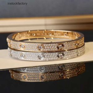 Original 1to1 Cartres Bracelet V Gold Plated Mijin Precision Edition CNC Wide Full Sky Star Diamond Twelve Main Diamonds Fashionable and Advanced Feel VK6O VK6O