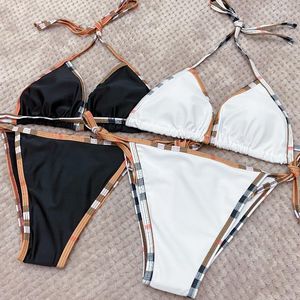 Kvinnors badkläder klassisk rutig bikini kvinnor baddräkt set designer märke mode sexig elegant strand thong kvinnliga sommarkläder