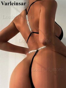 Kadın Mayo Seksi İnciler Extreme Mini Micro Thong Bikini Kadın Mayo Kadın Mayo Bikini Seti Bater Mayo Takımını Yüzme V4738 T240227