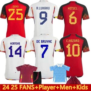 23 24 25 ev uzak Belçika Futbol Forması Kit De Bruyne R.Lukaku E.HAZARD 2023 2024 2025 Milli Takım Erkekler Mertens Batshuayi Tielemans T.HAZARD erkek futbol gömlek çocuklar