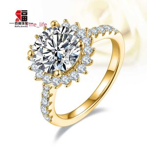 Baifu Gold Diamond zaręczyny Pierścień Moissanite