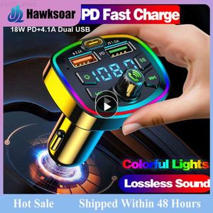 Zestaw samochodowy Bluetooth Car Bluetooth 5.0 FM Nadajnik PD 18W typu-C Dual USB 4.2A Szybka ładowarka LED ZAKRESOWA