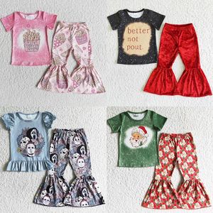 Clothing Sets Fashion Kids Designer Clothes Girls Bell Pants Set Toddler Baby Girl Boutique Fall Winter Festive Outfits Wholesale