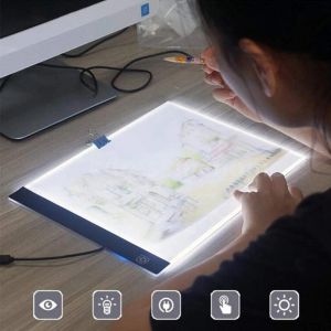 Blackboards Portable A4 Drawing Graphic Tablet LED Light Box Tracing Copy Board Painting Writing Tablet Ultrathin Adjustable USB Cable