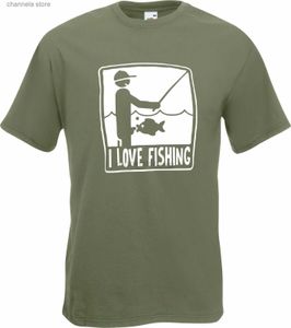 Balık tutmayı seviyorum erkek tişörtleri! Angler Fisherman sazan kaba sinek tişört erkek marka teeshirt erkekler yaz pamuk tişört t240227