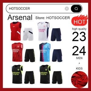 2023 2024 Pepe Saka T Football Jersey 23 24 Gunner Tank Top Short Training Suit Odegaard Thomas Tierney Smith Rowe Transport Men's and Children's Sports Set