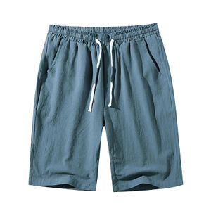 2024 nuovi pantaloncini da uomo in cotone e lino tinta unita alla moda doppia tasca bagaglio estate hawaiana capriata abbigliamento casual da giorno 240227