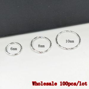 Takı 100pcs/Lot 925 STERLING Gümüş Nariz Piercing Twist Burun Hoop Halkası Sarmal Kıkırdak Tragus Küpe