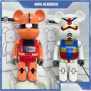 Action Toy Figures 400% Bearbrick Figuras Bear DIY Målad Medicom Model Home Decoration Kids Birthday Present 28cm H Drop Delivery T DH2C4