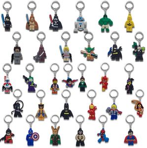 MOQ500PCS Super Hero Metalowe łańcuchy kluczy Cute Cartoon Key Miękkie pierścień PVC Anime Figurka Kluczowa klawisza Key Key Akcesoria Ozdoby 4975393