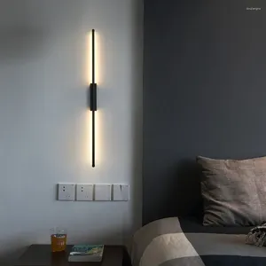 Vägglampa minimalistisk remsa modern enkel lyxig led sovrum lätt varm linjär nordisk mural