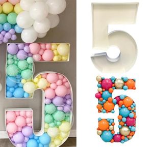 73 cm Numero gigante vuoto 1 2 3 4 5 Scatola di riempimento per palloncini Cornice a mosaico Palloncini Stand Bambini Adulti Compleanno Anniversario Decorazioni per feste 2205823781