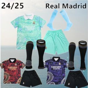 24/25 Real Madrid Madrid Bellingham Modric Vini Jr Yetişkin Camicetta No. 8 Şampiyon Jersey Futbol 2024 Özel Baskı Çin Loong Çocuk Benzema Ballon Futbol