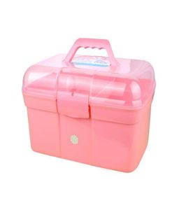 Kosmetisk arrangör Handhållen Desktop Storage Box Plastic Scissors Makeup smycken nagellack penna container manikyrverktyg case212s7906569