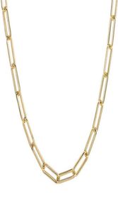 MICCI Stainls Steel Round Flat Rec Chain Choker Necklace Women 18k Gold Plated Paper Clip Paperclip Link Chain Necklac244I6629577
