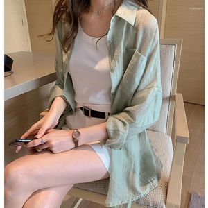 Women's Blouses 2024 Spring And Autumn Loose Mid Length Shirt Design Sense Top Thin Sun Protection Coat Trend