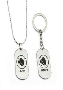 HSIC Game Jewelry Team Fortress 2 KeyChain Heavy Dog Pendant Metal Alloy Keyring Holder for Fans Porte CLEF HC129046097894