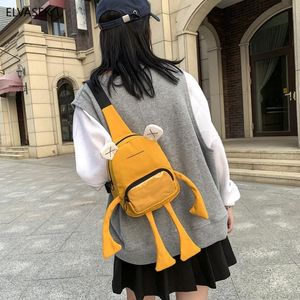 Personlighetsflicka liten väska tidvatten tecknad söt groda casual messenger bröst unisex axel crossbody kvinnor väskor227z