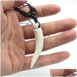 Pendant Necklaces Elephant Tooth Necklace Wolf Pendant Amet Gift For Men Womens Jewelry Drop Delivery Jewelry Necklaces Pendants Dhrh1