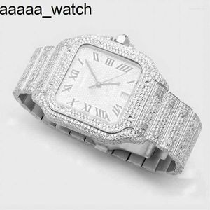 Relógios de pulso Carters Diamantes Assista Luxo Moissanite Iced Out Relógios Hip Hop Bust Down Unisex Aço Inoxidável Studded Wrist253B Cy
