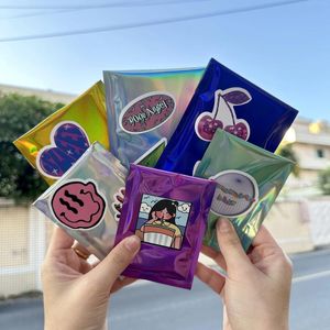 Storage Bags 50pcs Colors Laser Self-seal Holographic Envelopes Courier Gifts Cards Postcards Badges Lipstick Greeting