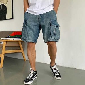 Herren -Shorts Denim Shorts Herren Sommer Jeans Koreanische Mode Knie Länge Street Kleidung Bermuda 2023 New J240228