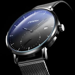 Sinobi moda męskie zegarki Top marka luksusowy kwarc zegarek dla mężczyzn zwyczajny Slim Mesh Steel Waterproof Sport Watch Relogio Masculino243x