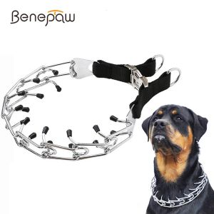 Ошейники Benepaw с регулируемым зубцом, ошейник для дрессировки собак, ошейник-чокер с удобными наконечниками для средних и крупных собак, немецкая овчарка, питбуль