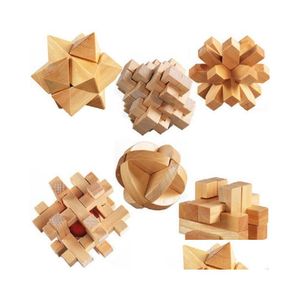 Party Favor 20Pcs Party Favor 3D Wooden Puzzles Kongming Lock Iq Test Toy For Teens/Adts Kong Ming Locks 4.5X4.5Cm Wood Interlocking B Dhjpv
