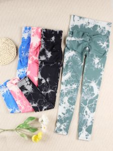 衣装Chrleisure Women Tie Dye Fiess Leggings Sports LeggingSセクシーなハイウエスト足首の長さのジムレギンススキニー2022